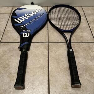 2 Wilson Oversized Enforcer Series 6000 Alloy Tennis Racquet w/ Case L4 4 1/2”